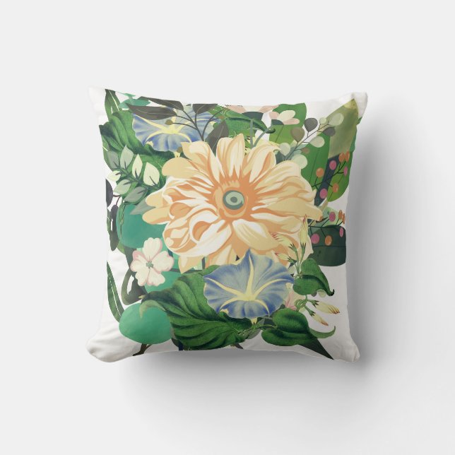 flowers throw pillow (Front)
