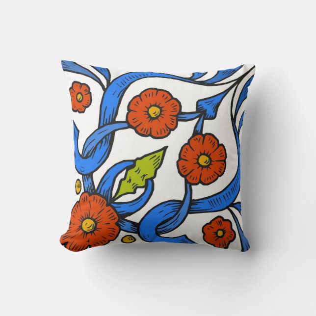 Flowers Throw Pillow (Front)
