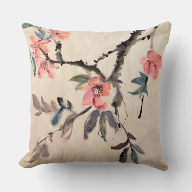 Flowers Throw Pillow (Front)