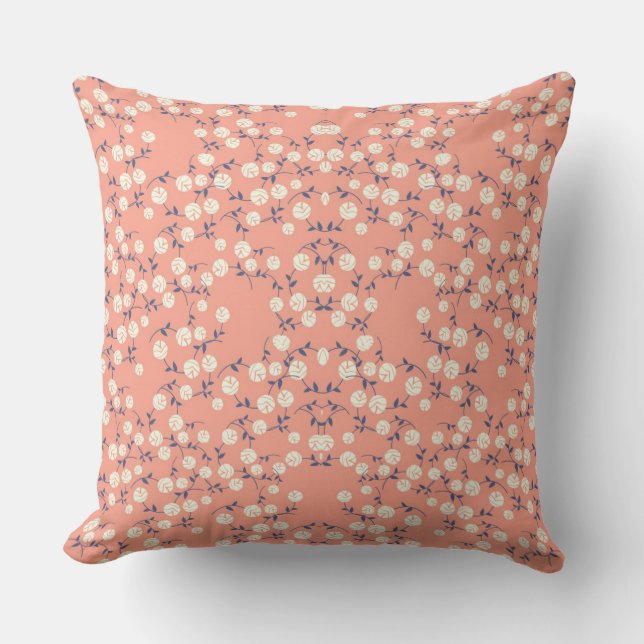Flowers Throw Pillow (Front)