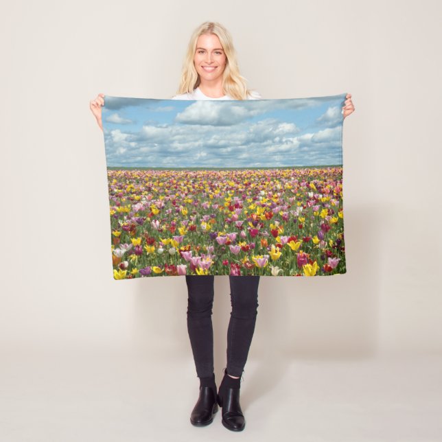 Flowers | Tulips Willamette Valley Oregon Fleece Blanket (In Situ)