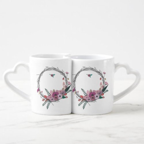 flowers twig wreath spring Magic Mug