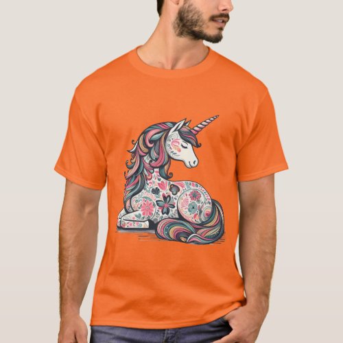 Flowers UnicornUnicorn Flowers and Unicorn T_Shirt