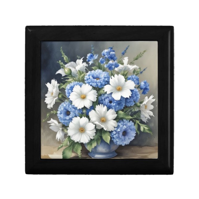 Flowers Vase Elegant Watercolor Gift Box (Front)