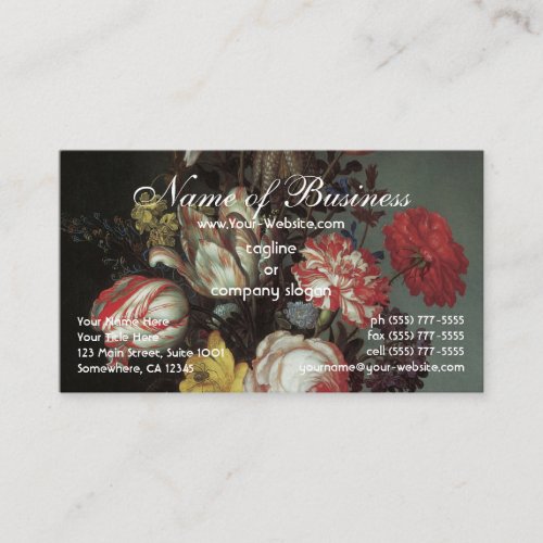 Flowers Vase Shells Insects Balthasar van der Ast Business Card