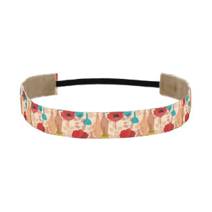 Flowers, vases and bottles pattern athletic headband