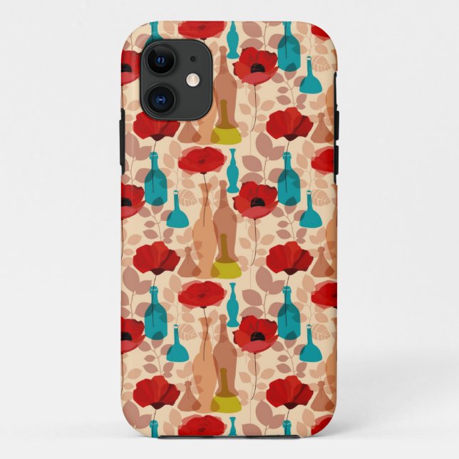 Flowers, vases and bottles pattern Case-Mate iPhone case (Back)