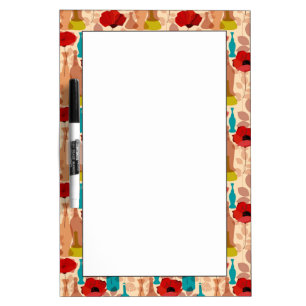 Flowers, vases and bottles pattern Dry-Erase board