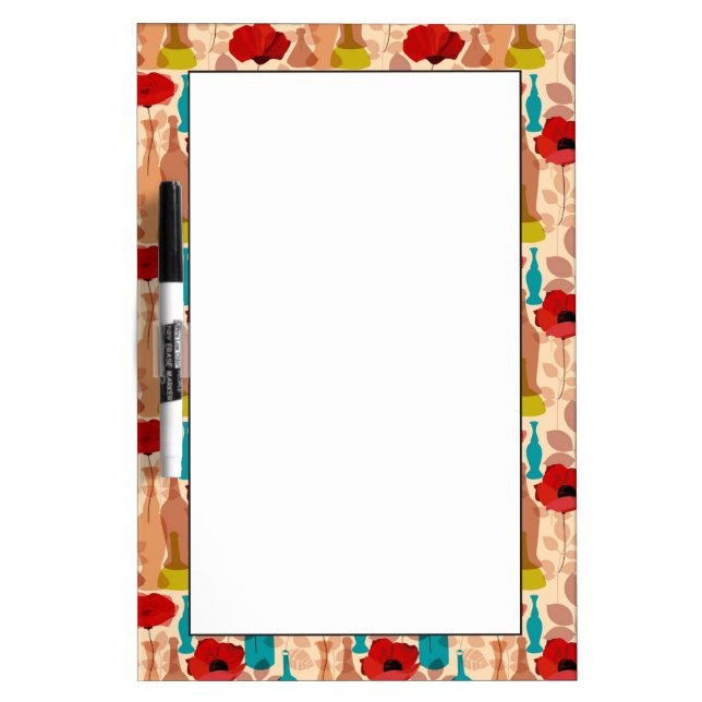 Flowers, vases and bottles pattern Dry-Erase board (Front)