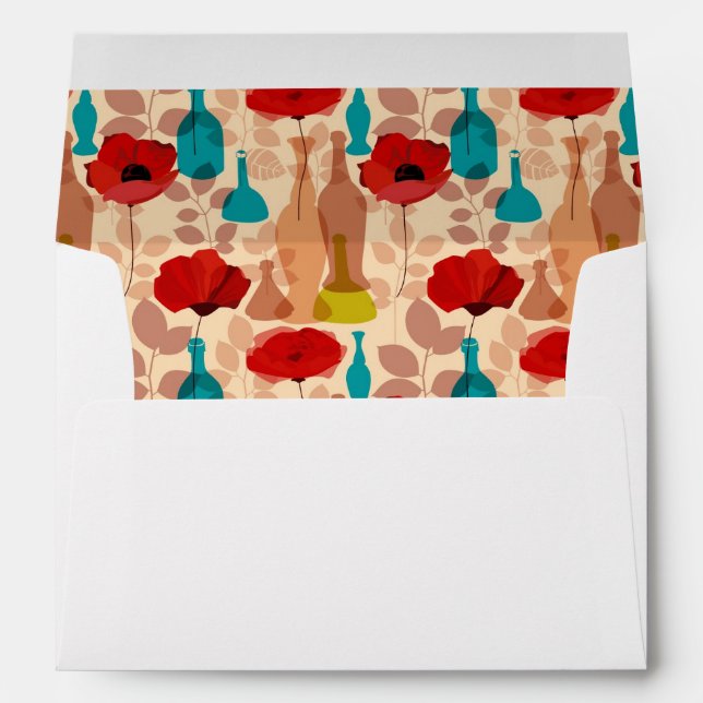 Flowers, vases and bottles pattern envelope (Back (Bottom))