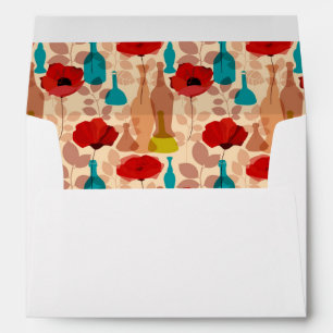 Flowers, vases and bottles pattern envelope