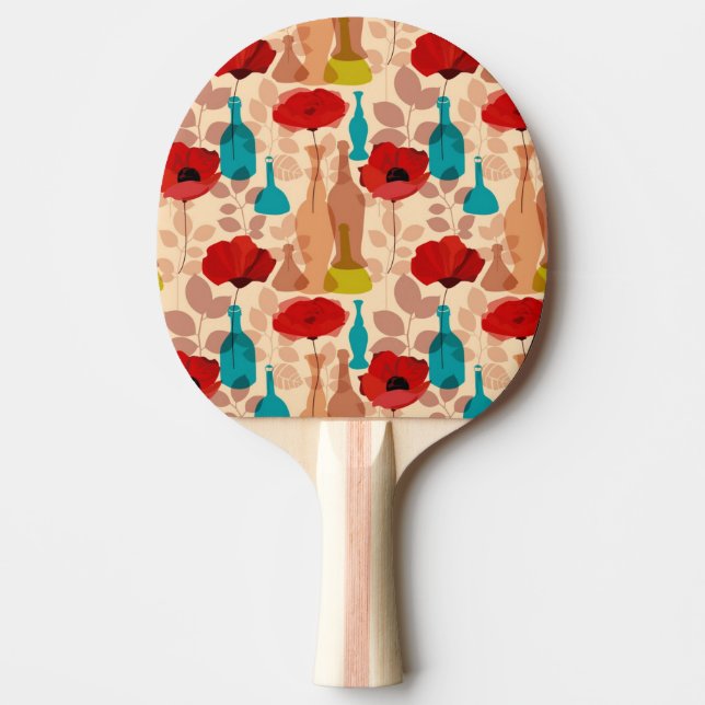 Flowers, vases and bottles pattern Ping-Pong paddle (Front)