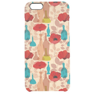 Flowers, vases and bottles pattern clear iPhone 6 plus case