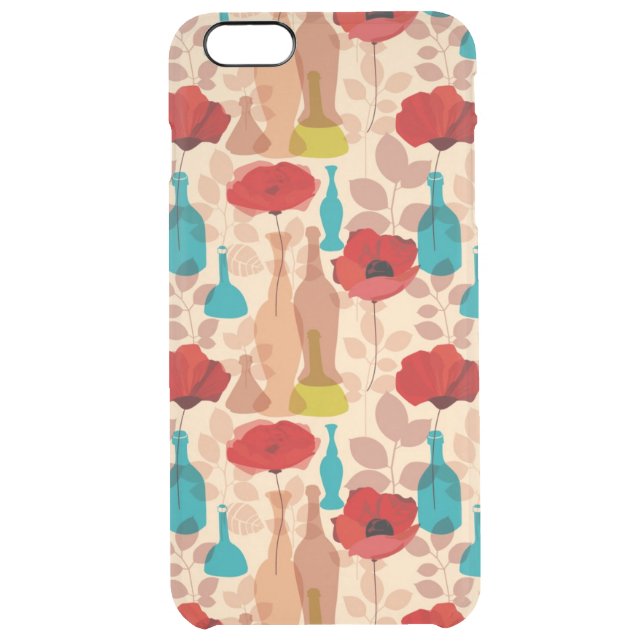 Flowers, vases and bottles pattern uncommon iPhone case (Back)
