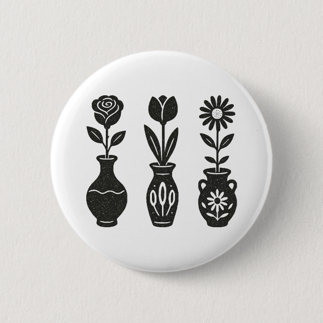 Flowers Vases Button (Front)