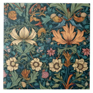 Flowers,vintage,art nouveau ,William Morris style, Ceramic Tile