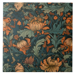 Flowers,vintage,art nouveau ,William Morris style, Ceramic Tile