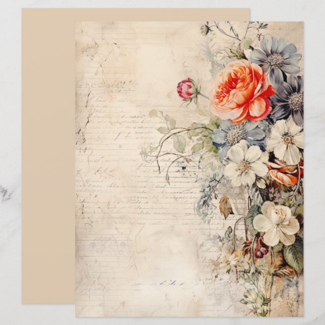 Flowers Vintage Collage 1 (Front/Back)