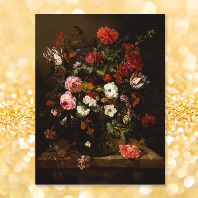 Flowers Vintage Fine Art Oil Painting Personalized Postcard (Flowers Vintage Fine Art Oil Painting Personalized Postcard)