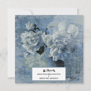 *~* Flowers Vintage Peony AR23 QR RSVP WEDDING Invitation