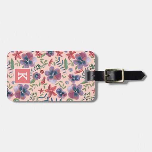 Floral Printed Handcrafted Luggage Tag 02