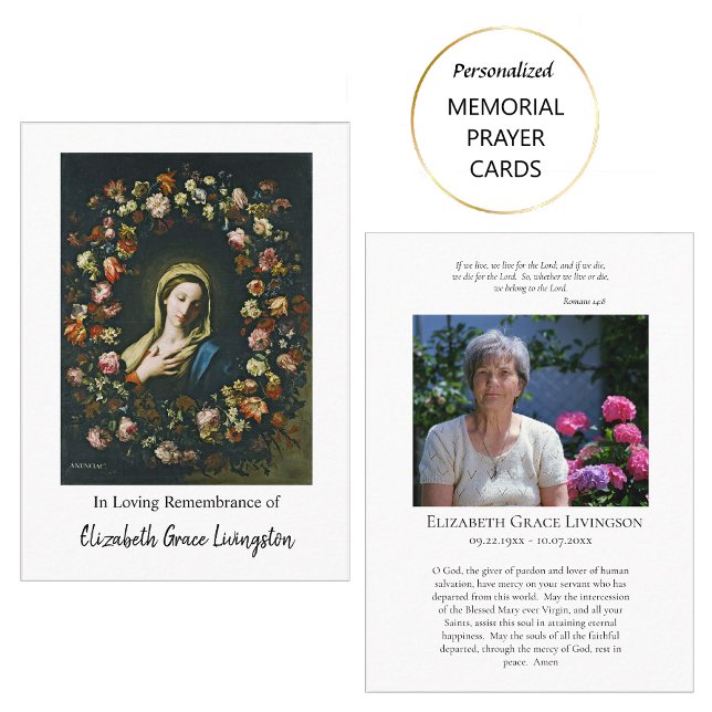 Flowers Virgin Annunciate Funeral Prayer Card (Creator Uploaded)