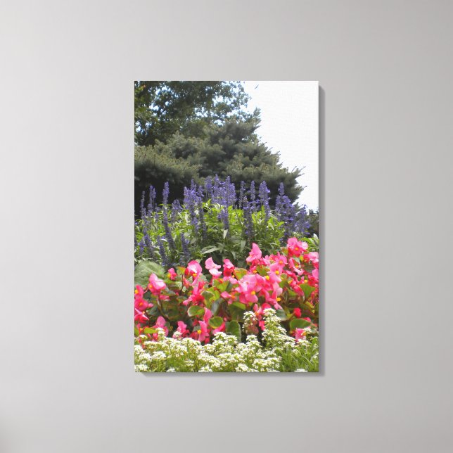 Flowers w/Bird of Prey Wrapped canvas Print (Front)