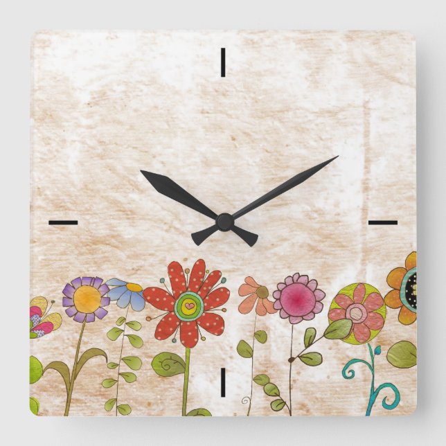 Flowers Wall Clock (Front)