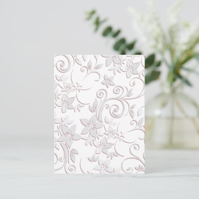 Flowers wall paper 1 holiday postcard (Standing Front)