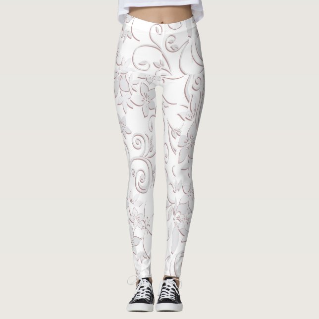 Flowers wall paper 1 leggings (Front)