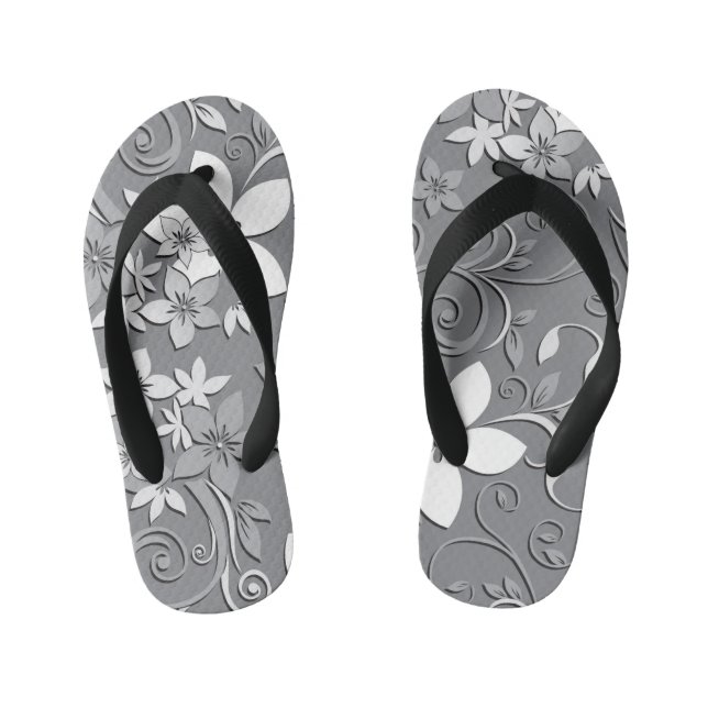 Flowers wall paper 2 kid's flip flops (Footbed)