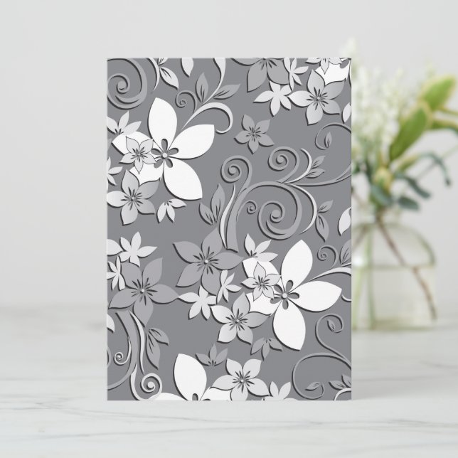 Flowers wall paper 2 thank you card (Standing Front)