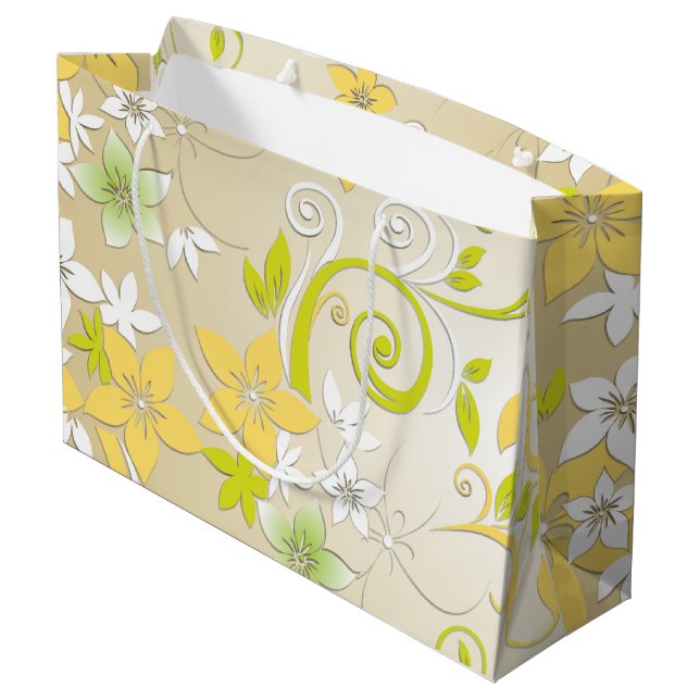Flowers wall paper 3 large gift bag (Back Angled)