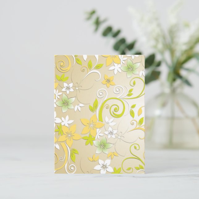 Flowers wall paper 3 postcard (Standing Front)