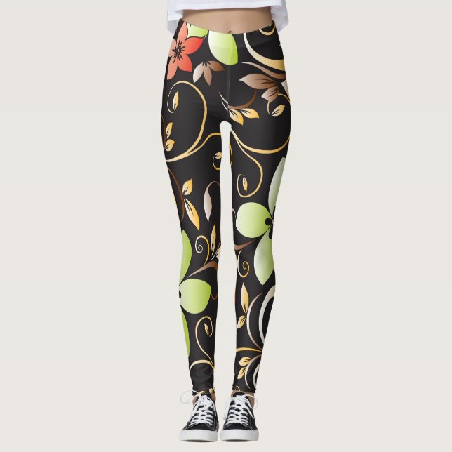Flowers wall paper 4 leggings (Front)