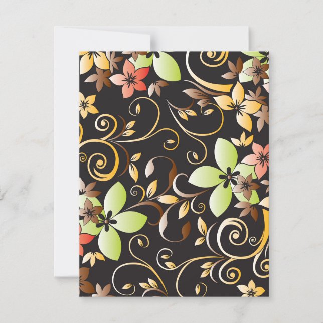 Flowers wall paper 4 note card (Front)