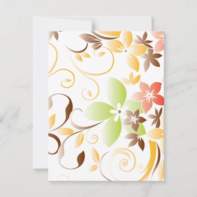 Flowers wall paper 5 note card (Front)
