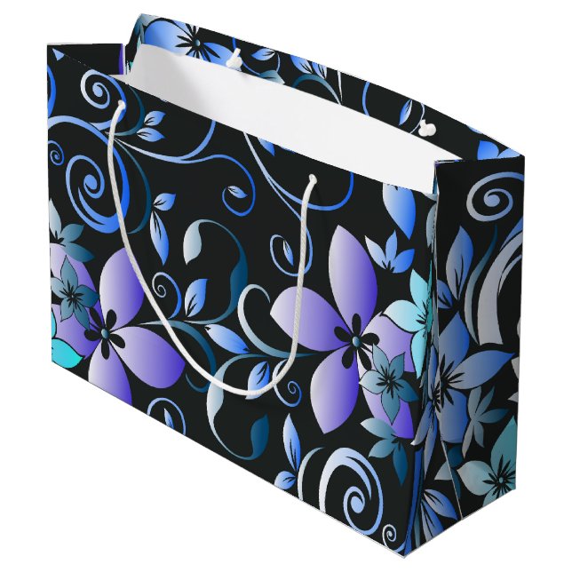 Flowers wall paper 6 large gift bag (Back Angled)