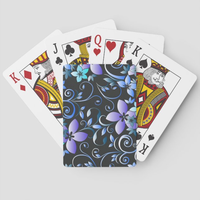 Flowers wall paper 6 poker cards (Back)
