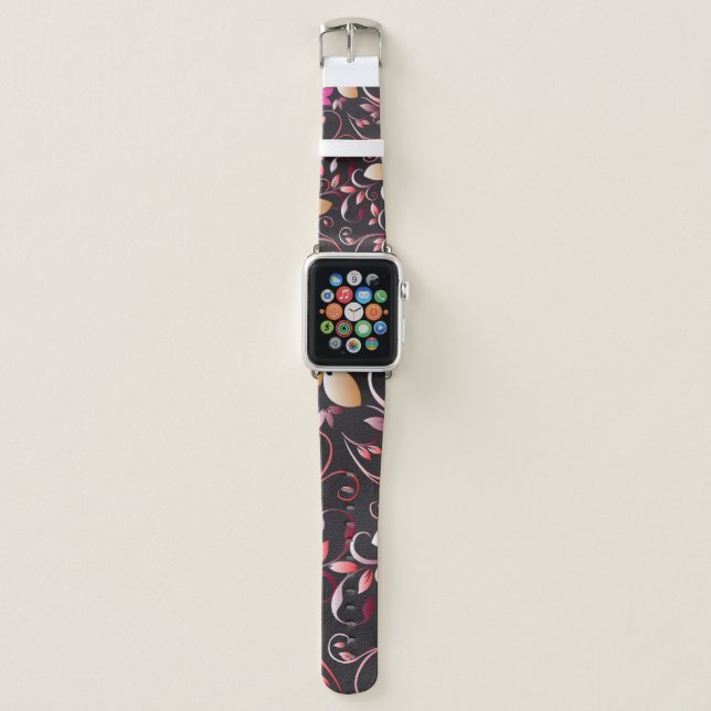 Flowers wall paper 7 apple watch band (Front)