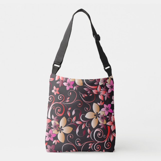Flowers wall paper 7 crossbody bag (Front)