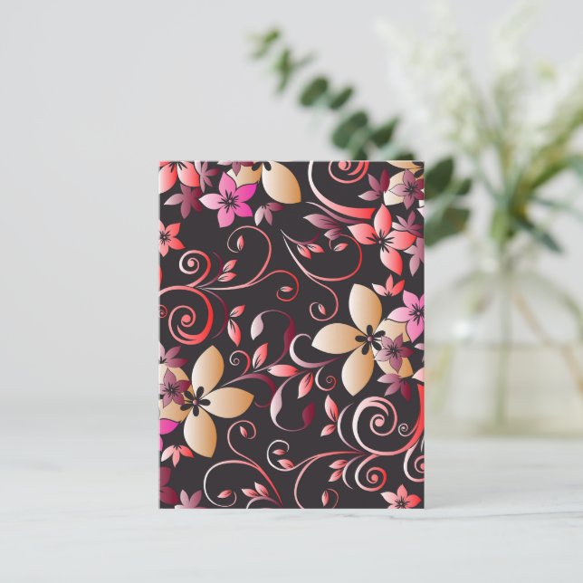 Flowers wall paper 7 holiday postcard (Standing Front)