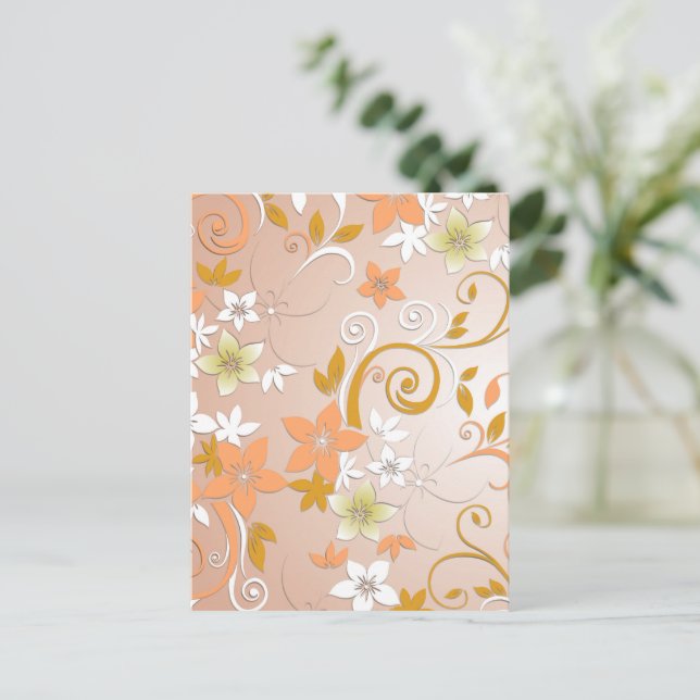 Flowers wall paper 8 holiday postcard (Standing Front)