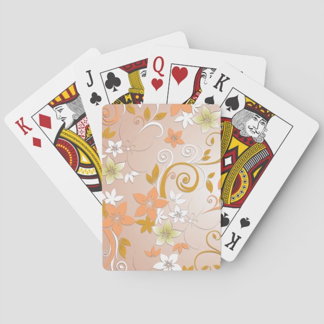 Flowers wall paper 8 poker cards (Back)