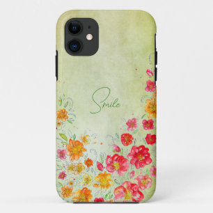 Flowers water colors iPhone Case