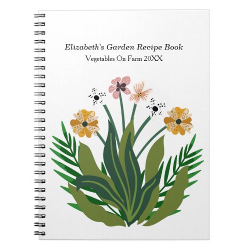 Flowers Watercolor Bouquet Floral Personalize  Notebook