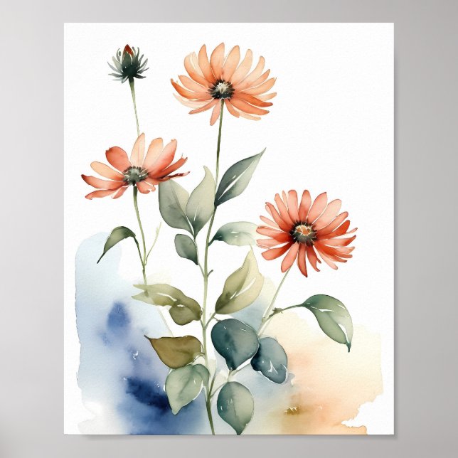 Flowers Watercolor Painting  Poster (Front)