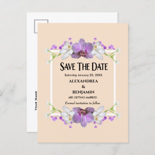 Flowers Watercolor Wedding Save The Date Custom Announcement Postcard