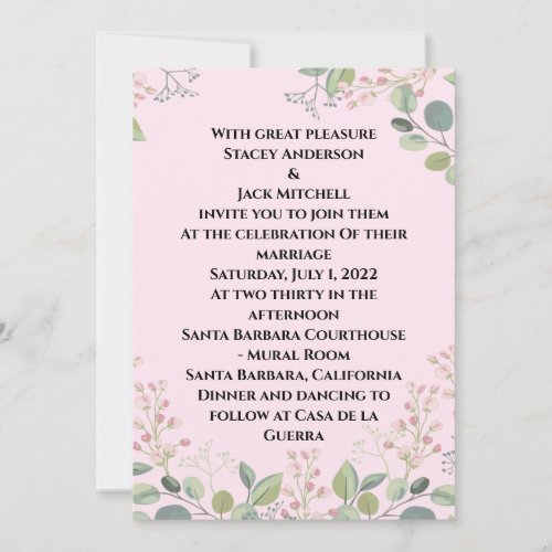 Flowers Wedding 2 Invitation