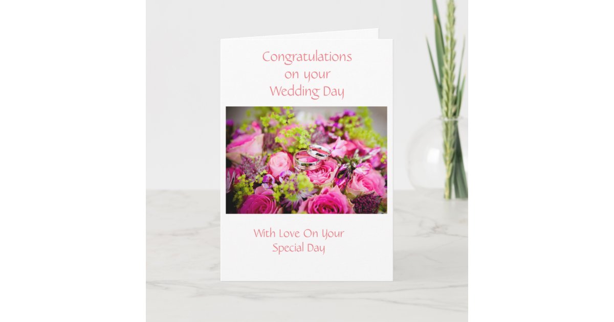 Flowers Wedding Congratulations Card Zazzle
